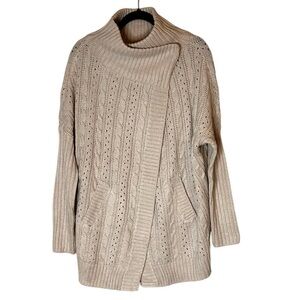 RD Style Women's Cable Knit Wrap Cardigan Sweater- size Small